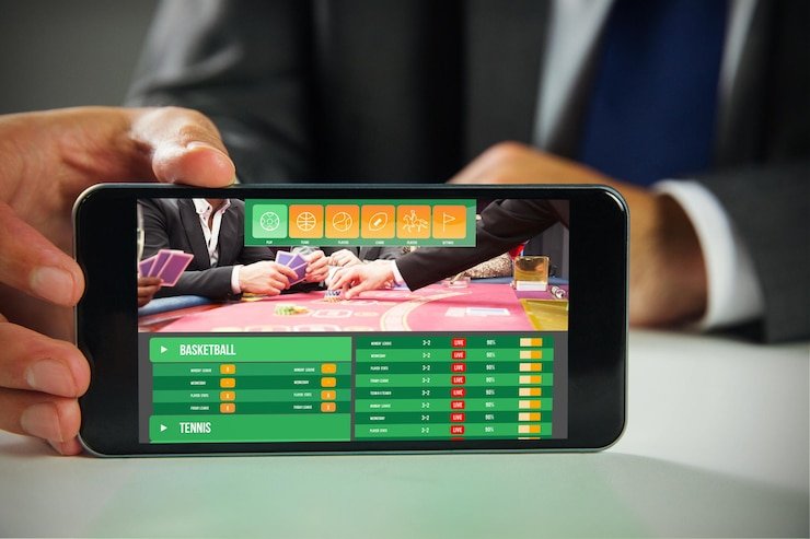Aksi permainan bulu tangkis profesional di lapangan